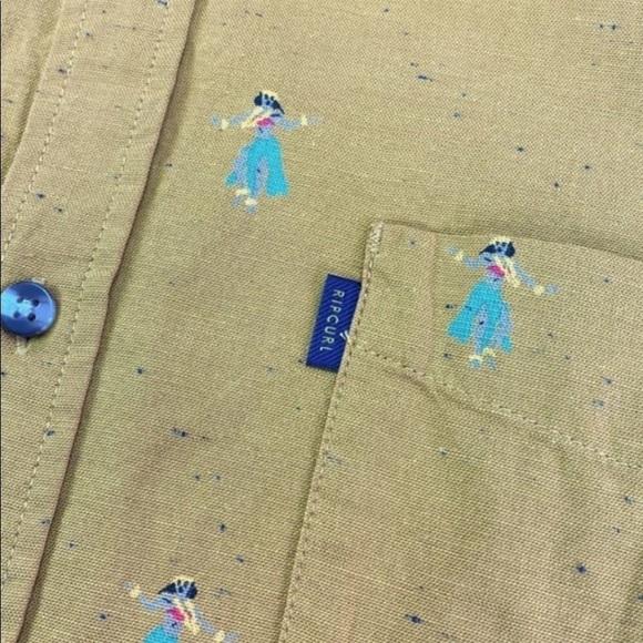 RIP CURL-HULA BREACH SHORT Hawaiian SLEEVE BUTTON UP SHIRT - Picture 5 of 10